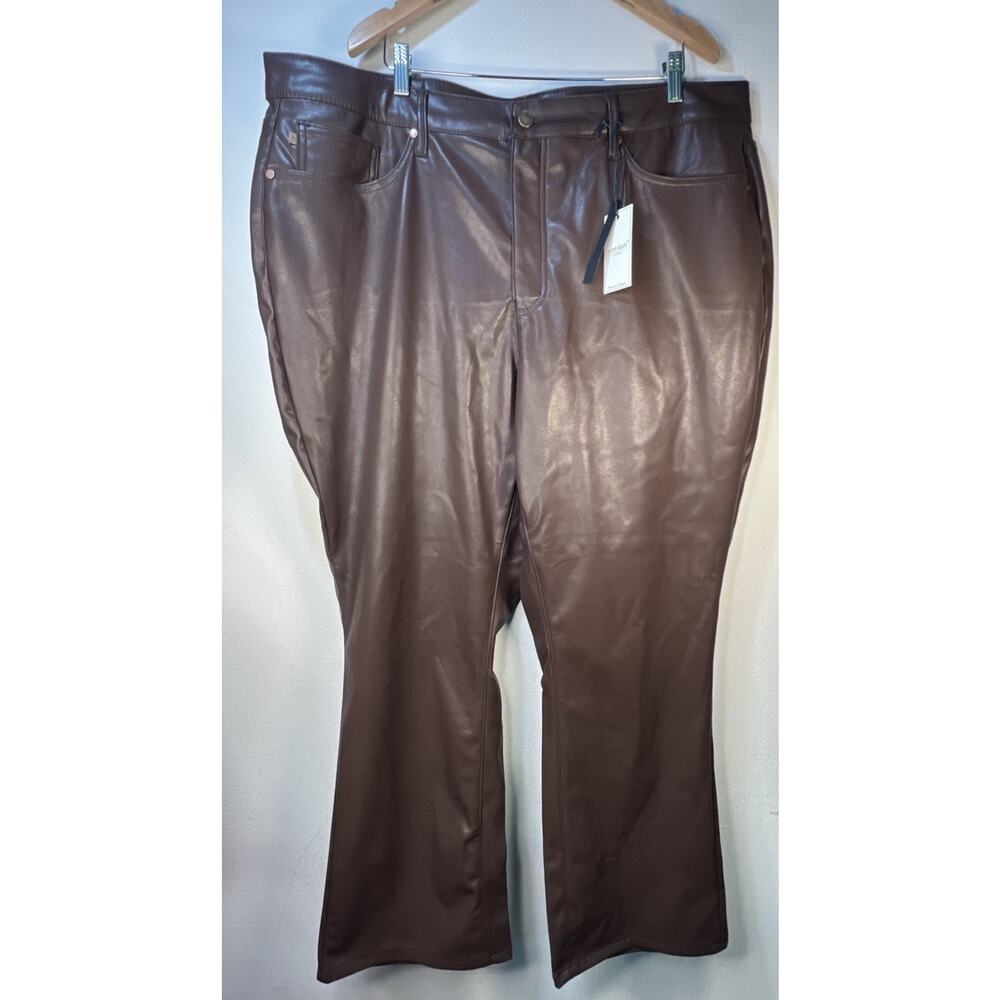 Judy Blue 24w Faux Leather Pants Espresso Straight Leg High Tummy Control NWT